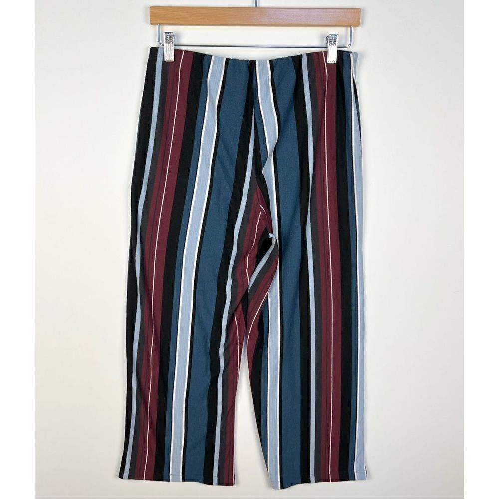 Urban Outfitters Knit Wide Leg Pants Stretchy Pull On Waist Striped size M - Picture 2 of 10